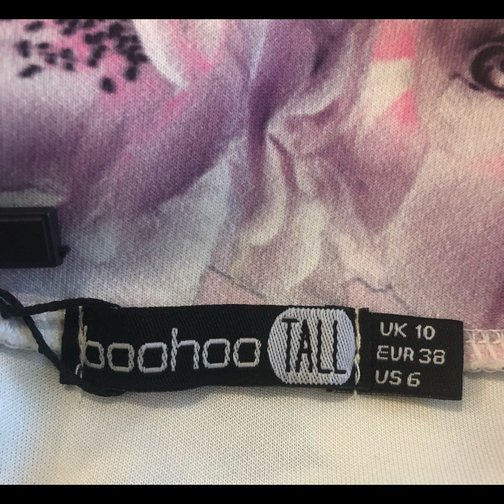 🎉HP🎉NWT🎉Boo Hoo/Off The Shoulder Flloral Skater Dress✨Measurements Below✨ - Picture 6 of 8